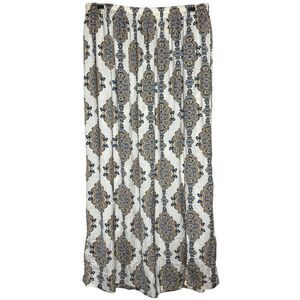 H&M Maxi Skirt Womens L Boho Slit Hippie Artsy Flowy Long Cottage Festival Geo